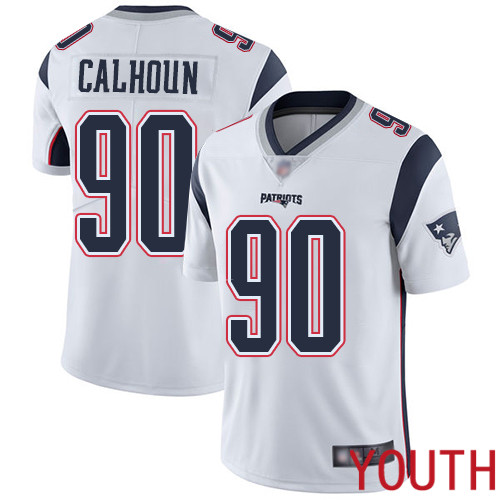 New England Patriots Football #90 Vapor Limited White Youth Shilique Calhoun Road NFL Jersey->youth nfl jersey->Youth Jersey